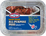 KINGSFORD Kingsford BBP0489TB Barbecue Pan, 15-3/4 in L, 11-1/4 in W, Aluminum HOUSEWARES KINGSFORD