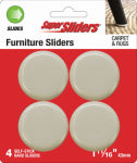 SHEPHERD HDWE. PROD., LLC. Super Sliders 1-11/16" Hard Round Beige 4 Pack