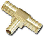 SHARKBITE/CASH ACME PEX Pipe Tee, Lead-Free Brass, 1/2 x 1/2 x 3/4 In. Barb PLUMBING, HEATING & VENTILATION SHARKBITE/CASH ACME