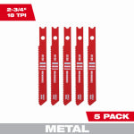 MILWAUKEE Milwaukee 48-42-0120 Jig Saw Blade, 9/32 in W, 2-3/4 in L, 18 TPI, High-Speed Steel Cutting Edge TOOLS MILWAUKEE