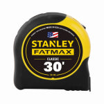 STANLEY TOOLS STANLEY 33-730 Measuring Tape, 30 ft L Blade, 1-1/4 in W Blade, Steel Blade, ABS Case, Black/Yellow Case, Yellow Blade TOOLS STANLEY TOOLS