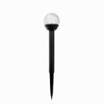 FUSION PRODUCTS LTD. Solar LED Pathway Light, Black Finish, Crackle Glass Ball, 13 In. High ELECTRICAL FUSION PRODUCTS LTD.