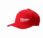 MILWAUKEE ELECTRIC TOOL CORP Flexfit Fitted Hat, Red, S/ M