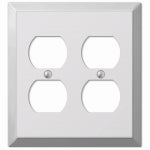 AMERTAC-WESTEK Century Wall Plate, Polished Chrome, Steel, 2 Duplex