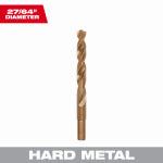 MILWAUKEE Milwaukee RED HELIX 48-89-2324 Drill Bit, 27/64 in Dia, 5.12 in OAL, 3/8 in Dia Shank, 3-Flat, Reduced Shank TOOLS MILWAUKEE