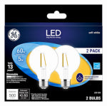 GE GE 23344 LED Bulb G25 Lamp, 60 W Equivalent, E26 Medium Lamp Base, Dimmable, Clear, Soft White Light ELECTRICAL GE