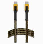 DEWALT DEWALT 131 0006 DW2 USB Cable, Type C, Type C, Kevlar Fiber Sheath, Black/Yellow Sheath, 4 ft L ELECTRICAL DEWALT