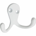 ASSA ABLOY AMERICAS RESIDENTIALI NC Wall Hook for Clothes, Double Prong, White, 2-Pk. HARDWARE & FARM SUPPLIES ASSA ABLOY AMERICAS RESIDENTIALI NC
