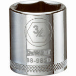DEWALT DEWALT DWMT88982OSP Drive Hand Socket, 3/4 in Socket, 3/8 in Drive, 6-Point, Steel, Polished Chrome Vanadium TOOLS DEWALT