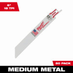 MILWAUKEE ELECTRIC TOOL CORP Sawzall Reciprocating Saw Blades, 18 TPI, 6 In., 50-Pk.