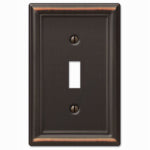 AMERELLE Amerelle Chelsea 149TDB Wallplate, 4-7/8 in L, 3-1/8 in W, 1 -Gang, Steel, Aged Bronze ELECTRICAL AMERELLE