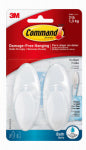 COMMAND Command BATH18-ES Bath Hook, Plastic, Frosted HOUSEWARES COMMAND