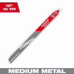 MILWAUKEE Milwaukee TORCH 48-00-5253 Reciprocating Saw Blade, 1 in W, 12 in L, 10 TPI, Carbide Cutting Edge TOOLS MILWAUKEE