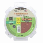 GATOR Gator 4344 Sanding Disc, 5 in Dia, 80 Grit, Medium, Aluminum Oxide Abrasive, Vented, 50/PK TOOLS GATOR