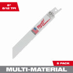 MILWAUKEE Milwaukee 48-00-5091 Reciprocating Saw Blade, 3/4 in W, 6 in L, 8/12 TPI, Bi-Metal Cutting Edge TOOLS MILWAUKEE