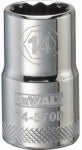 BLACK & DECKER/DEWALT Metric Shallow Socket, 12-Point, 1/2 In. Drive, 14mm
