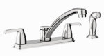 MOEN Moen Adler Series 87046 Kitchen Faucet, 1.5 gpm, 2-Handle, Stainless Steel, Chrome-Plated, Deck, Low-Arc Spout PLUMBING, HEATING & VENTILATION MOEN
