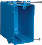 CARLON Carlon B122A-UPC Outlet Box, 22 cu-in, 1-Gang, PVC, Blue ELECTRICAL CARLON