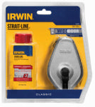 IRWIN INDUSTRIAL TOOL CO Strait-Line 100 Ft. Aluminum Chalk Line Reel + Red Chalk, 4 oz. TOOLS IRWIN INDUSTRIAL TOOL CO