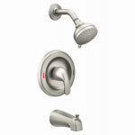 MOEN INC Adler Posi-Temp Single Handle Tub / Shower Faucet + Spray Head, Spot-Resistant Brushed Nickel