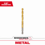 MILWAUKEE Milwaukee SHOCKWAVE 48-89-4613 Impact Drill Bit, 1/4 in Dia, 4.13 in OAL, Twist Flute, 1/4 in Dia Shank, Hex Shank TOOLS MILWAUKEE