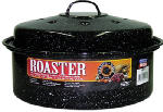 CINSA USA Graniteware Round Roaster, Black Ceramic on Steel, 3-Lb.