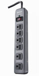 SOUTHWIRE/COLEMAN CABLE Woods 6-Outlet 900J Dark Gray Surge Protector Strip with 3 Ft. Cord