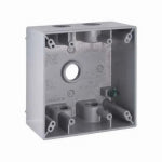 RACO INCORPORATED 2-Gang Weatherproof Box, (5) 1/2 in. Threaded Outlets, Gray ELECTRICAL RACO INCORPORATED