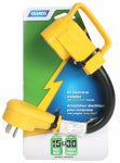 CAMCO Camco USA 55163 Dogbone Adapter, 15, 30 A, 125 V, Male, Female AUTOMOTIVE CAMCO