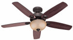 HUNTER Hunter 53091 Ceiling Fan, 5110 cfm Air, 5-Blade, Brazilian Cherry/Stained Oak Blade, 52 in Sweep, 3-Speed ELECTRICAL HUNTER