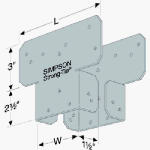 SIMPSON STRONG-TIE Simpson Strong-Tie AC AC4Z Post Cap, 4 x 4 in Post/Joist, Steel, ZMAX HARDWARE & FARM SUPPLIES SIMPSON STRONG-TIE