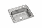ELKAY SALES INC Dayton Stainless Steel Kitchen Sink, Satin Finish, Single Bowl, 4 Holes, 25 x 22 In. PLUMBING, HEATING & VENTILATION ELKAY SALES INC