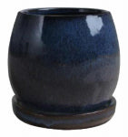 TRENDSPOT INC 8 In. Artisan Planter, Ceramic, Drip Blue