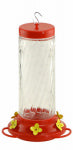 WOODLINK Bird Feeder, Hummingbird, Clear Swirl Glass, 30-oz.