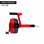 MILWAUKEE ELECTRIC TOOL CORP Hang Auger Drain Cleaner, 25 Ft. PLUMBING, HEATING & VENTILATION MILWAUKEE ELECTRIC TOOL CORP