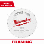 MILWAUKEE ELECTRIC TOOL CORP Framing Circular Saw Blade, 24 Teeth, 8-1/4 In. TOOLS MILWAUKEE ELECTRIC TOOL CORP