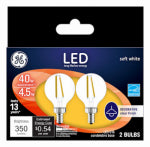 GE GE 24535 LED Bulb, Decorative, 350 Lumens, 4 W, G16 Lamp, 40 W Equivalent, E12 Lamp Base, Dimmable, Soft White ELECTRICAL GE