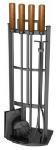 PANACEA PRODUCTS CORP 5-Pc. Fireplace Tool Set, Black with Wood Handles OUTDOOR LIVING & POWER EQUIPMENT PANACEA PRODUCTS CORP
