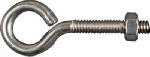 ASSA ABLOY AMERICAS RESIDENTIALI NC Eye Bolts, Stainless Steel, 1/4 x 2-1/2 In.