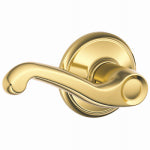 SCHLAGE LOCK CO Flair Lever Passage Lockset, Bright Brass