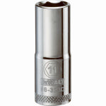 DEWALT DEWALT DWMT86323OSP Drive Hand Socket, 11 mm Socket, 3/8 in Drive, 6-Point, Steel, Polished Chrome Vanadium TOOLS DEWALT