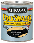 MINWAX Minwax 214954444 Waterbased Polyurethane Stain, Gloss, Liquid, Classic Black, 0.5 pt, Can PAINT MINWAX