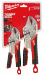 MILWAUKEE Milwaukee 48-22-3402 Pliers Set, 2-Piece, Steel, Black/Red/Silver, Specifications: Curved Jaw, Ergonomic Handle TOOLS MILWAUKEE