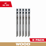 MILWAUKEE Milwaukee 48-42-0640 Jig Saw Blade, 9/32 in W, 4 in L, 10 TPI, High-Carbon Steel Cutting Edge TOOLS MILWAUKEE