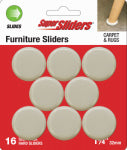 SHEPHERD HDWE. PROD., LLC. Super Sliders 1-1/4" Hard Plastic Gliders 16 Pack