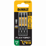 DEWALT DEWALT FlexTorq DWAF2TX10IR3 Impact Screwdriver Bit, T10 Drive, Torx Drive, 1/4 in Shank, Hex Shank, 2-1/4 in L, Steel TOOLS DEWALT