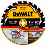 DEWALT ACCESSORIES Elite Series Circular Saw Blade, 24-Tooth x 7-1/4 In.