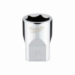 MILWAUKEE Milwaukee 45-34-9065 Socket, 9/16 in Socket, Standard Socket, 3.543 in OAL, 3/8 in Drive, 6-Point, Chrome TOOLS MILWAUKEE