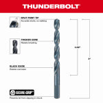 MILWAUKEE Milwaukee Thunderbolt 48-89-2730 Jobber Drill Bit, 3/8 in Dia, 5 in OAL, Parabolic Flute, 3-Flute, 3/8 in Dia Shank TOOLS MILWAUKEE