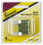 BUSSMANN Bussmann BP/MAX-30-RP Automotive Fuse, 1 kA Interrupt, Blade Fuse, 32 VDC, 30 A AUTOMOTIVE BUSSMANN